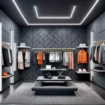 Интерьер магазина одежды в стиле лофт