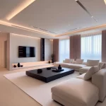 ديكور غرفة معيشة حديثة بأثاث بسيط وأنيق