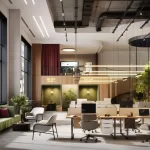 modern office interior design - biophilic style