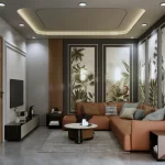 تصميم غرفة جلوس بألوان عصرية